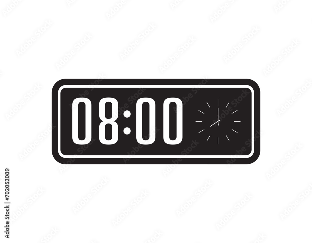 digital clock on white background digital clock on white background