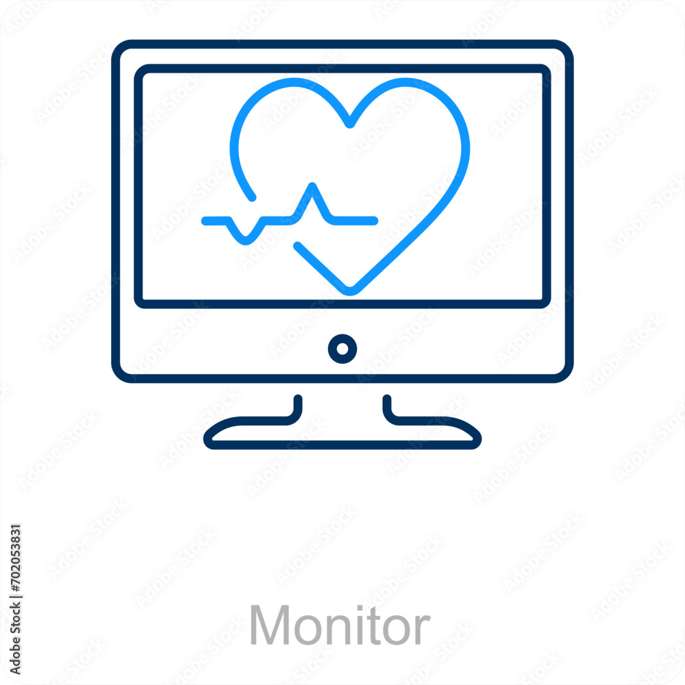 Monitor and ecg icon concept Monitor and ecg icon concept