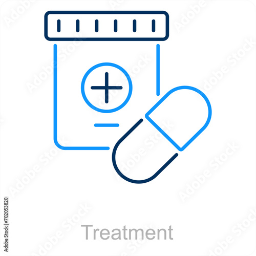 Treatment and dose icon concept