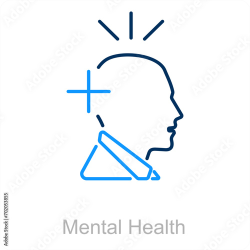 Mental Health and mental icon concept