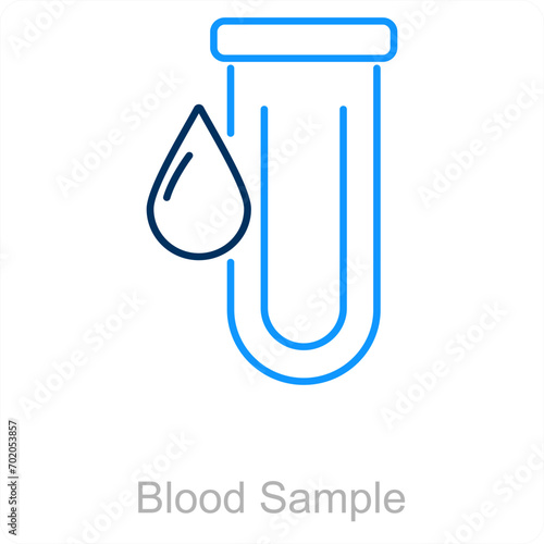 Blood Sample and blood test icon concept