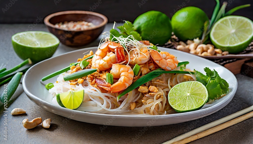 A Dance of Silky Rice in Pad Thai's Tangy Embrace A Dance of Silky Rice in Pad Thai's Tangy Embrace