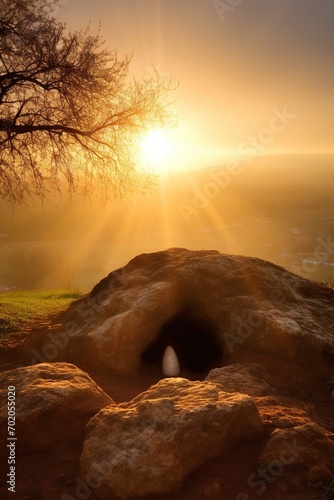 Sunrise over a megalithic tomb 