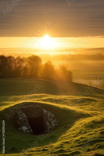 Sunrise over a megalithic tomb 