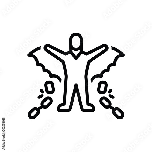Black line icon for freedom 