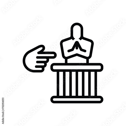 Black line icon for guilty 