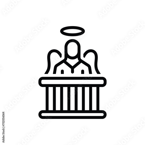 Black line icon for innocence 