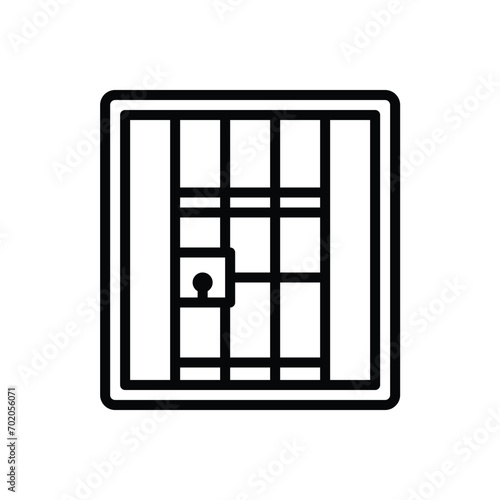 Black line icon for jail 