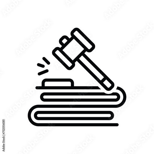 Black line icon for judgement 