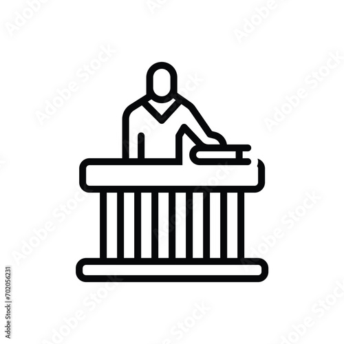 Black line icon for taking oath 