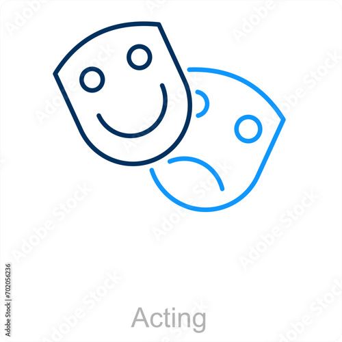 Acting and actor icon concept
