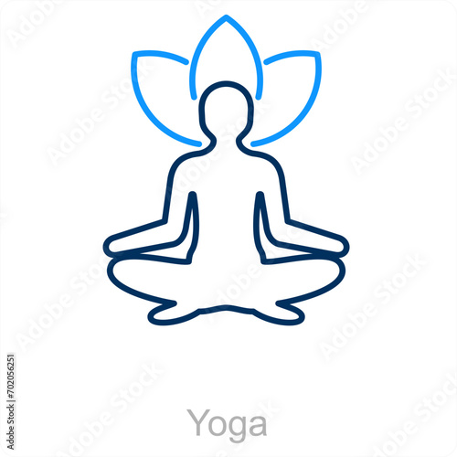 Yoga and female icon concept