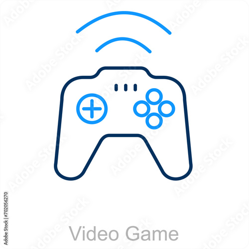 Video Game and play icon concept