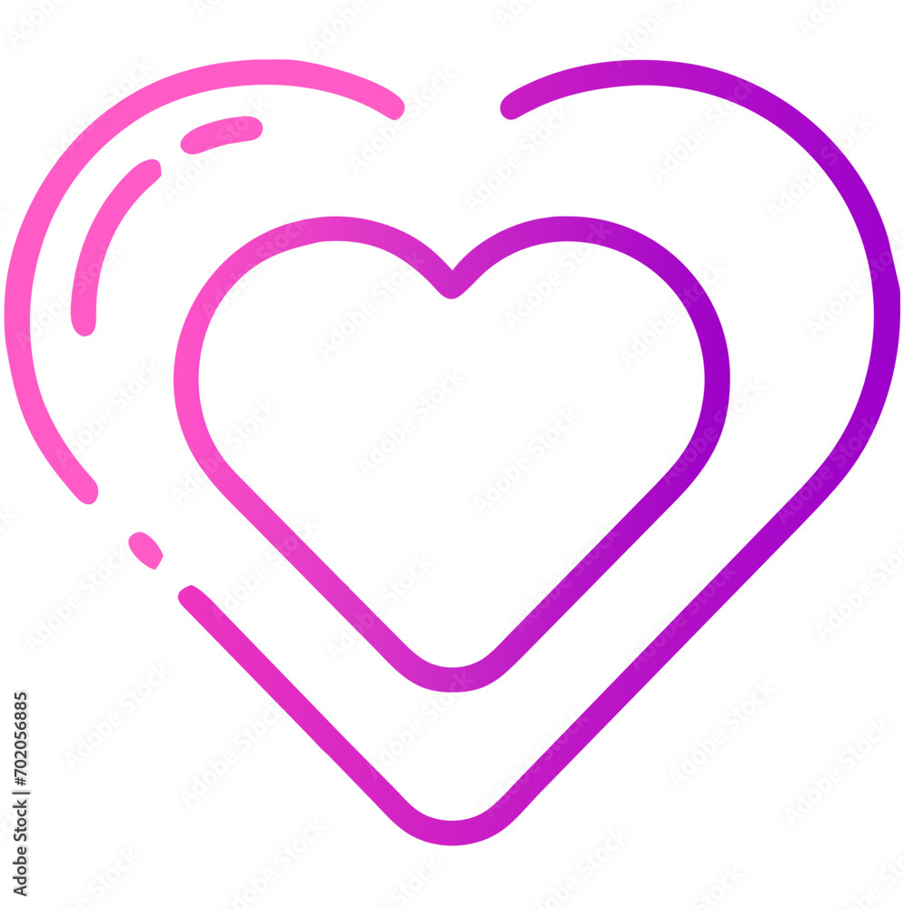 Simple Heart Vector With Gradient Purple Color