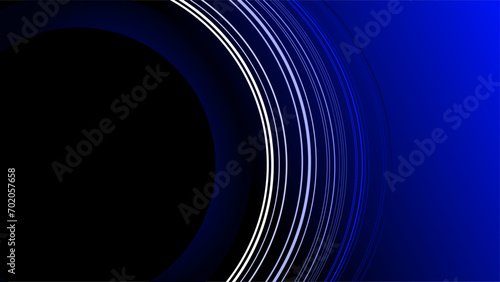 Creative repeating outline circles copy space frame over dark blue gradient presentation background © DozyJov
