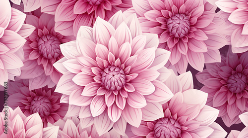 seamless floral pattern with delicate hand drawn dahlia