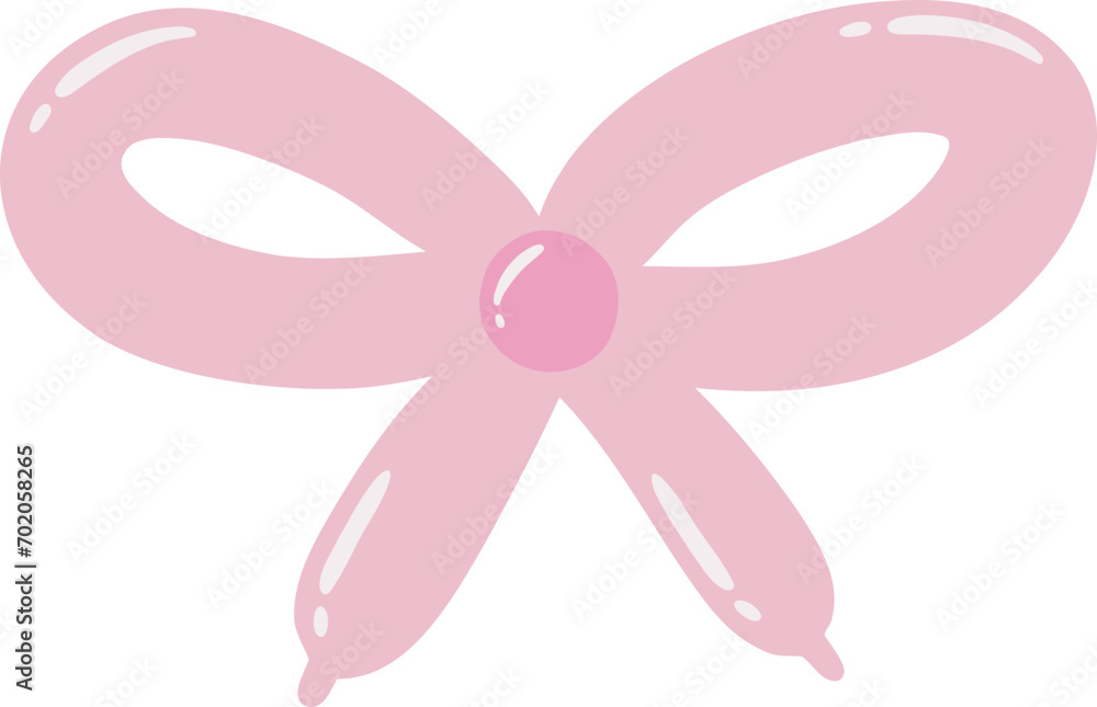 Cute Ribbon Balloon Twisted Isolated Illustration