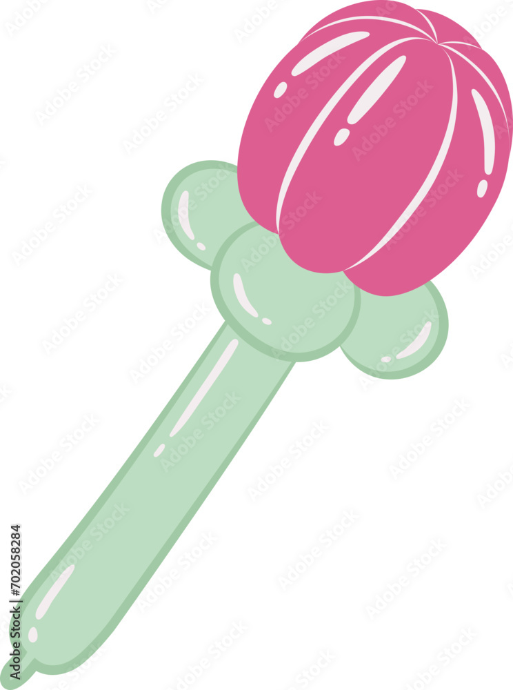 Cute Tulip Flower Twisted Balloons Isolated Illustration Cute Tulip Flower Twisted Balloons Isolated Illustration