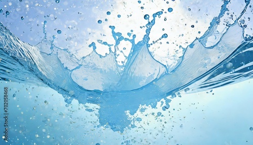 水がスプラッシュする水面、炭酸水や洗浄イメージの爽やかな水飛沫画像 photo