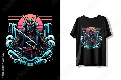 Samurai vector illustration for t-shirt, hoodie, sweater design photo