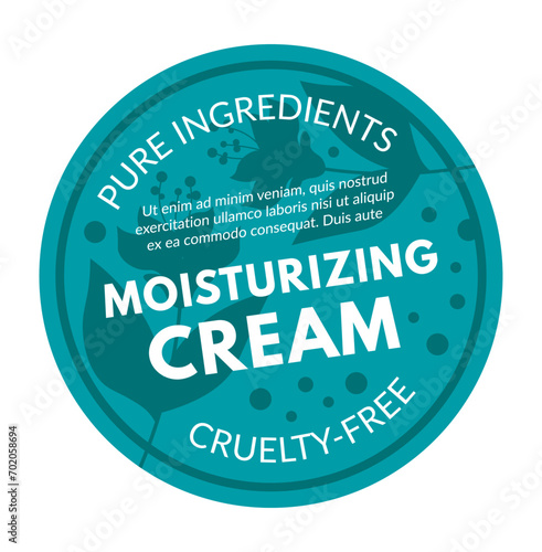 Moisturizing cream, pure ingredients cruelty free