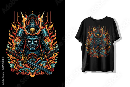 Samurai vector illustration for t-shirt, hoodie, sweater design