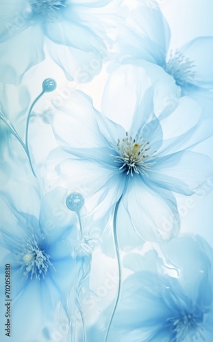 Close-up photo of soft blue and white flower backgrounds
