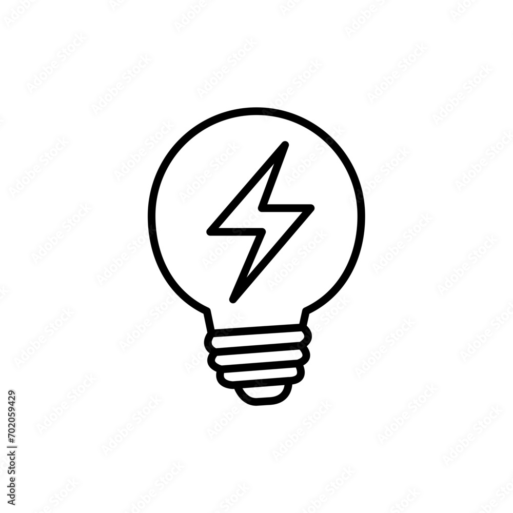 Energy bulb outline icons, minimalist vector illustration ,simple transparent graphic element .Isolated on white background Energy bulb outline icons, minimalist vector illustration ,simple transparent graphic element .Isolated on white background
