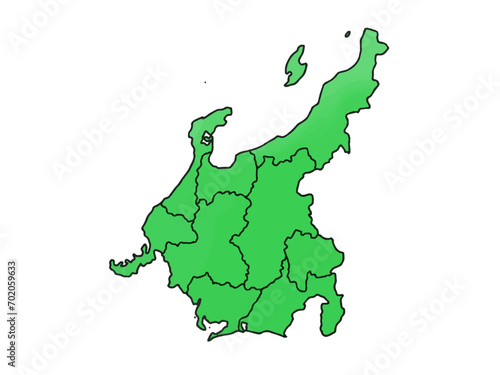 少しゆるい中部地図 県境入り