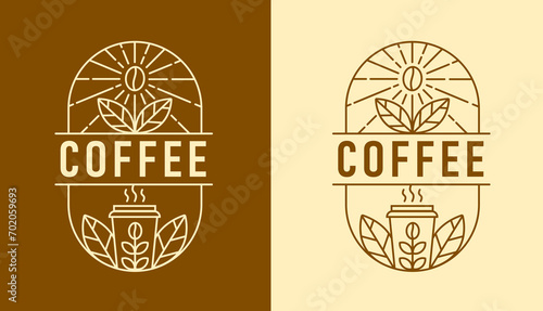 nature coffee line art design template