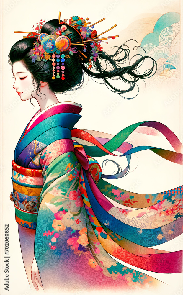 Fototapeta premium 浮世絵（Ukiyoe）／美人画