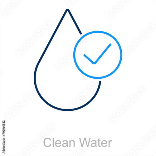 Clean Water and water icon concept