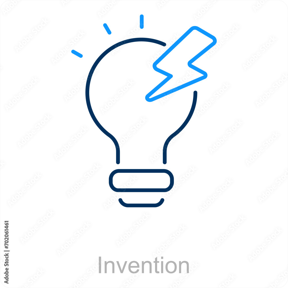 Invention and idea icon concept Invention and idea icon concept