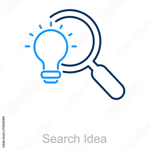 Search Idea and idea icon concept 