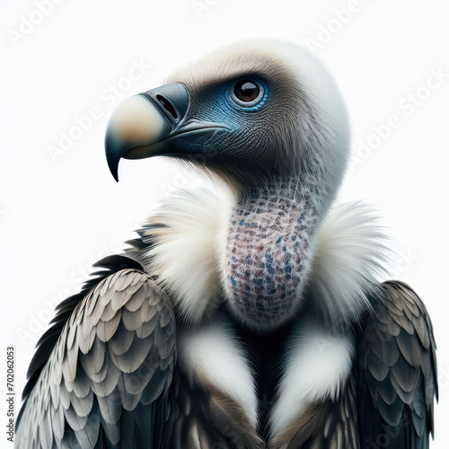 vulture  buitre  scavenger  isolated White background