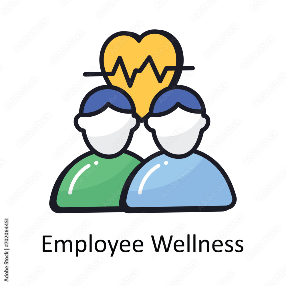Employee Wellness vector filled outline doodle Design illustration. Symbol on White background EPS 10 File Employee Wellness vector filled outline doodle Design illustration. Symbol on White background EPS 10 File