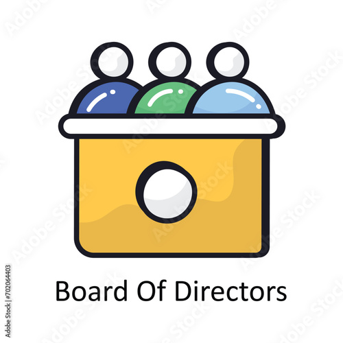 Board Of Directors vector filled outline doodle Design illustration. Symbol on White background EPS 10 File 