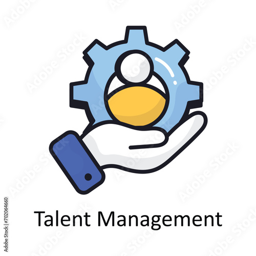 Talent Management vector filled outline doodle Design illustration. Symbol on White background EPS 10 File 