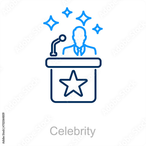 Celebrity and speech icon concept 