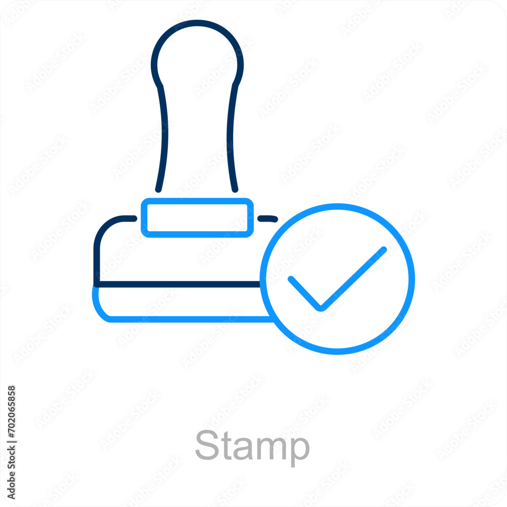 Stamp and accept icon concept Stamp and accept icon concept