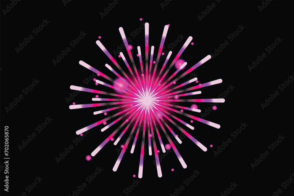 Obraz premium Firework Happy New Year Sticker