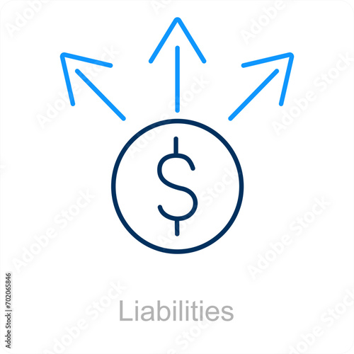 Liabilities and money icon concept 