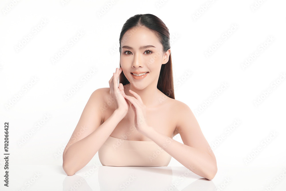 Beautiful young asian woman with clean fresh skin on white background, Face care, Facial treatment, Cosmetology, beauty and spa, Asian women portrait. Beautiful young asian woman with clean fresh skin on white background, Face care, Facial treatment, Cosmetology, beauty and spa, Asian women portrait.