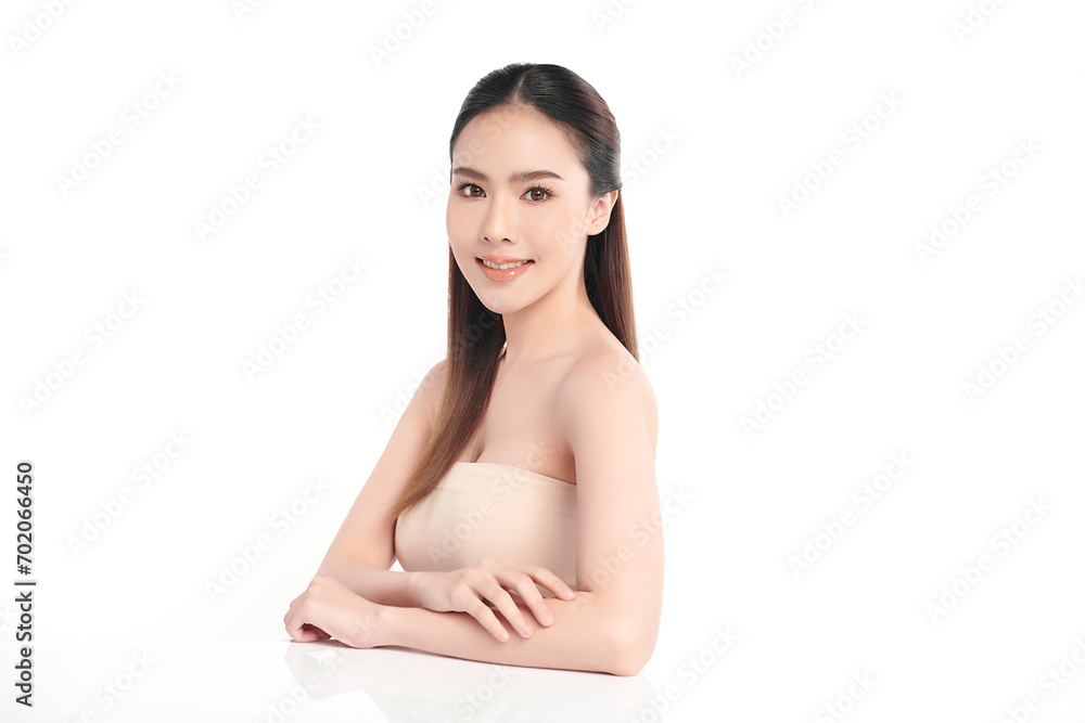 Beautiful young asian woman with clean fresh skin on white background, Face care, Facial treatment, Cosmetology, beauty and spa, Asian women portrait. Beautiful young asian woman with clean fresh skin on white background, Face care, Facial treatment, Cosmetology, beauty and spa, Asian women portrait.