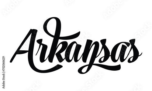 Arkansas hand lettering design calligraphy vector   Arkansas text vector trendy typography design