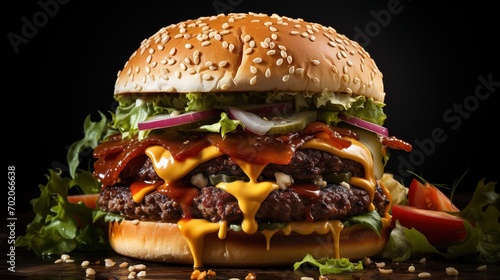 Ultimate Cheeseburger Classic on Transparent Background 
