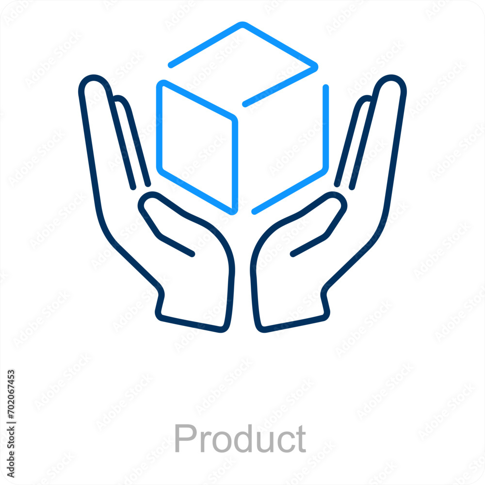 Product and box icon concept Product and box icon concept