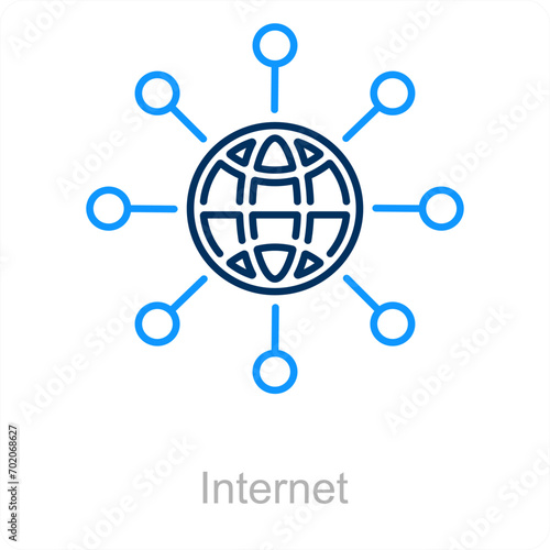 Internet and domain icon concept 