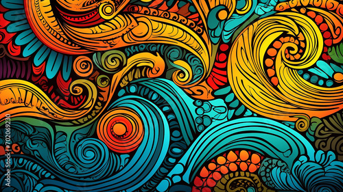 Vector Abstract Ethnic hand drawn Background
