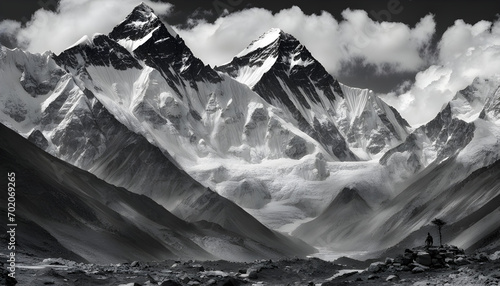 glacier national park in black and white theme